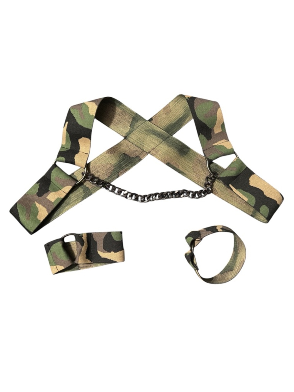 Camouflage Cross-Body Harness with Chain